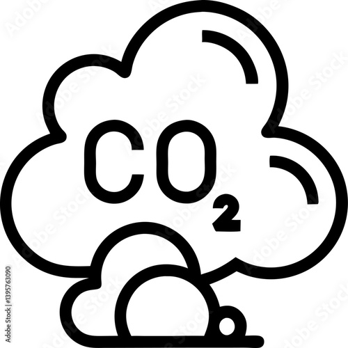 vector illustration of carbon di oxide icon on transparent background