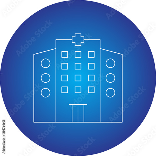 Hospital single vector illustration icon