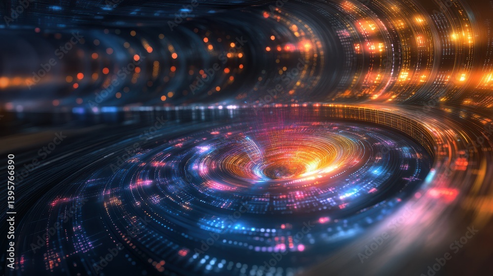Quantum Core Glowing under Swirling Binary Circuits Quantum Core Glowing under Swirling Binary Circuits