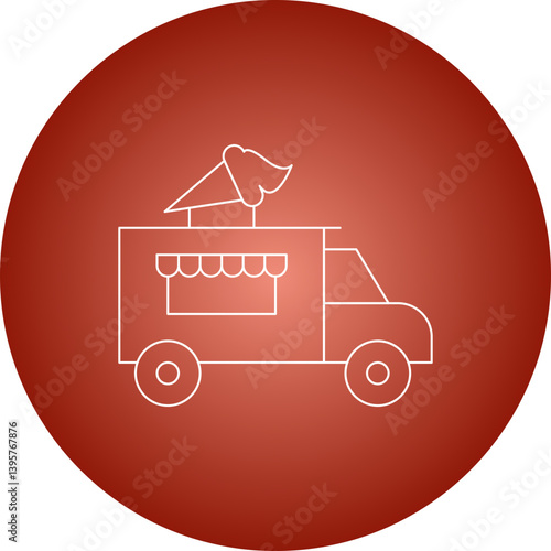 Icecream Van single vector illustration icon