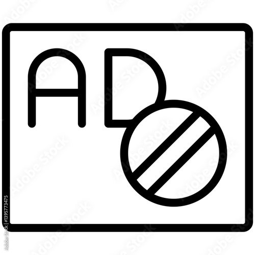 Minimalist Line Art Ad Blocker Icon