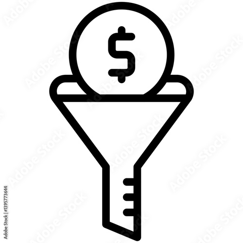 Minimalist Line Art Sales Funnel Icon