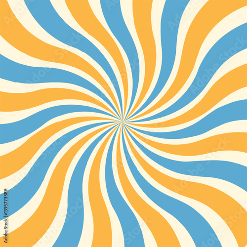 Circus background and spiral retro rays vector pattern. Vintage poster of red white sun or star burst radial lines with grunge texture, circus, carnival, summer fair or chapiteau backdrop