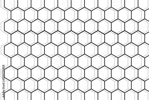 Grid seamless pattern. Hexagonal cell texture. Honeycomb on white background. Speaker grille. Fashion geometric design. Graphic style for wallpaper, wrapping, fabric, apparel, print production. Vector