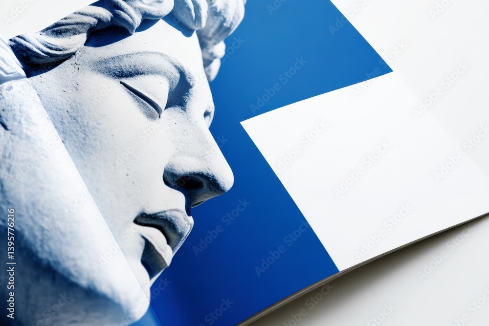 Creative brochure with greek marble statue