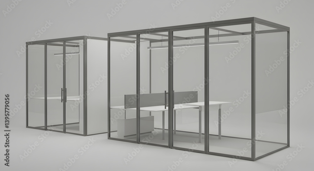 Steel Framed Glass Partitions Dividing A Workspace For Enhanced Privacy Steel Framed Glass Partitions Dividing A Workspace For Enhanced Privacy