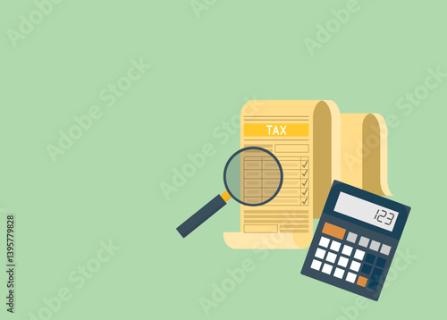 Income tax filing, calculate revenue and filling tax form, checklist for tax filing form with calculator