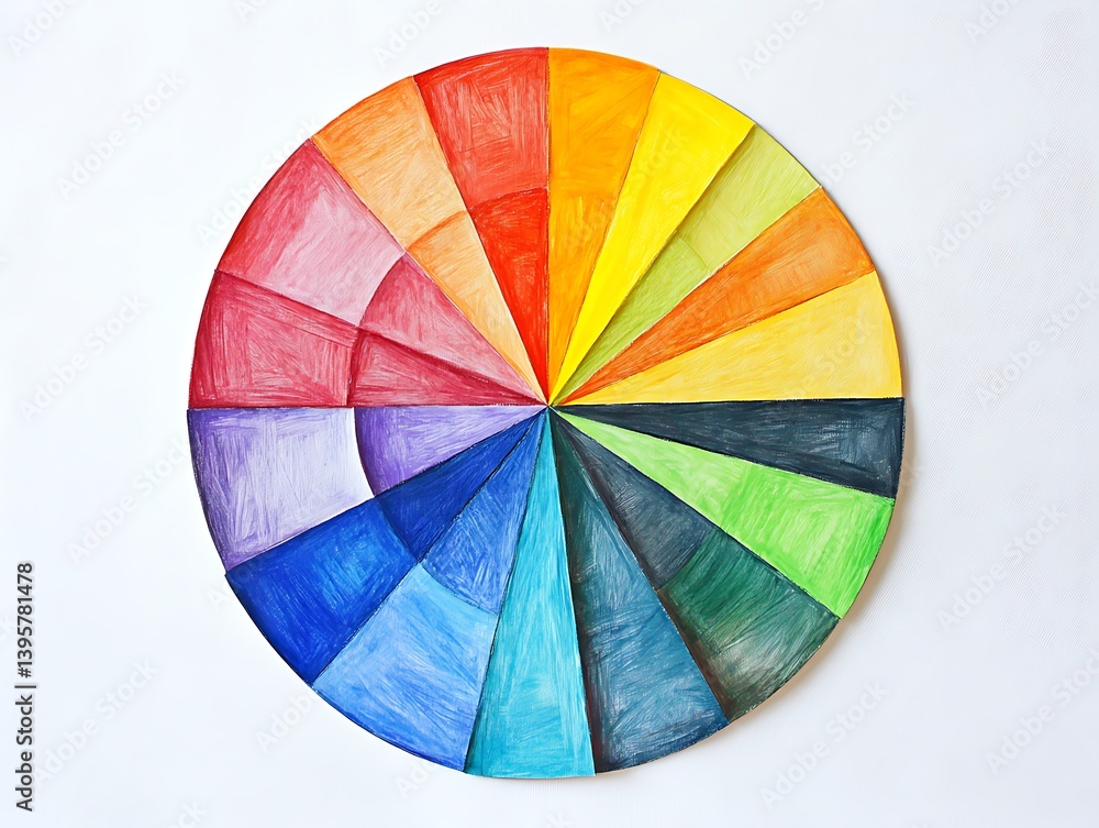A hand-drawn color wheel showcasing a spectrum of vibrant hues.