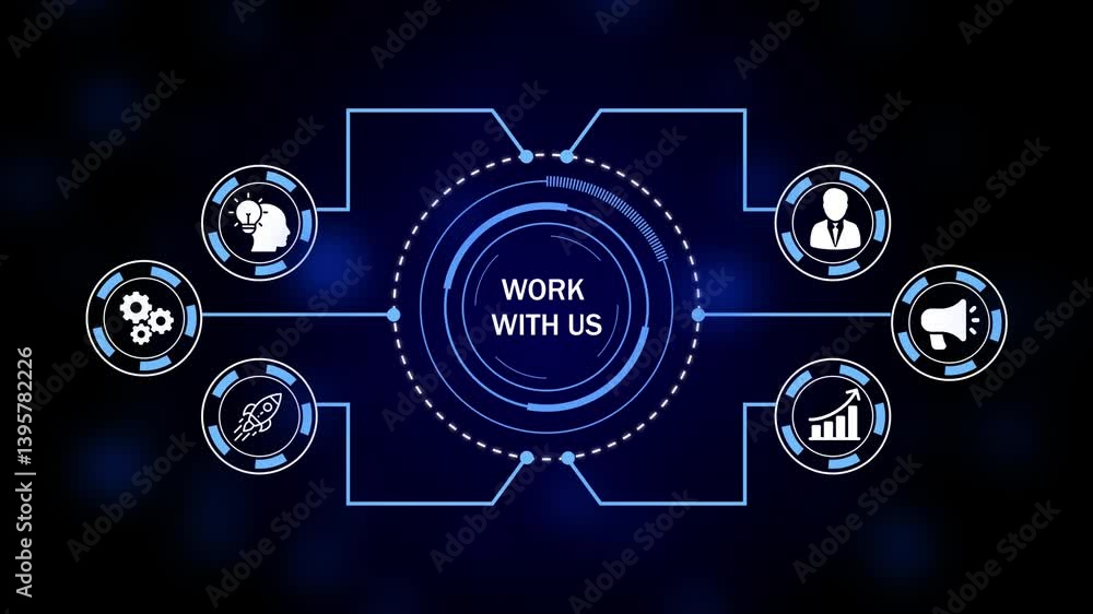 Internet, business, Technology and network concept. WORK WITH US. 3d illustration Internet, business, Technology and network concept. WORK WITH US. 3d illustration