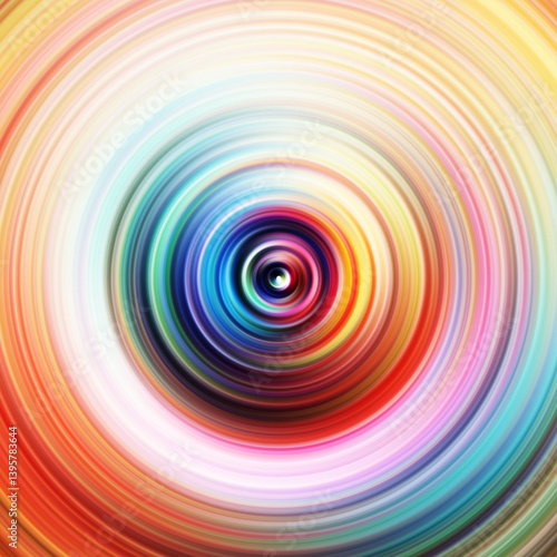 Colorful radial motion effect. Abstract rounded background. Color curves and sphere. Multi color gradient rings and circles wallpaper. Colored texture backdrop and banner.