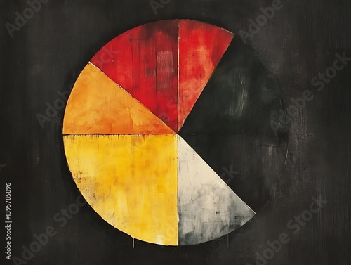 Obraz na płótnie A vibrant abstract circular composition of primary and secondary colors. w salonie