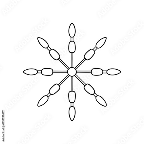 vector illustration of an abstract hand drawn butterfly