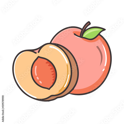 nectarine fruit icon, nectarine fruit vector illustration-simple illustration of nectarine fruit, perfect for nectarine fruit logos and icons