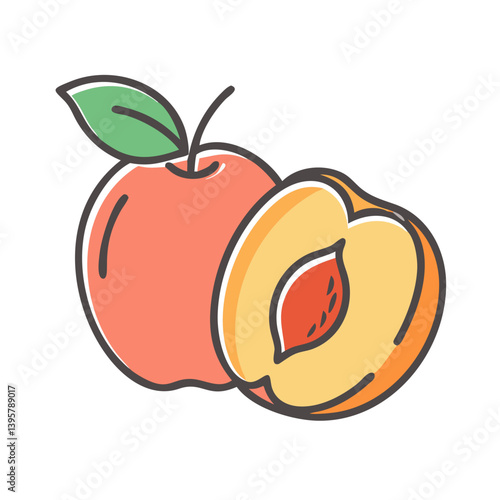 nectarine fruit icon, nectarine fruit vector illustration-simple illustration of nectarine fruit, perfect for nectarine fruit logos and icons