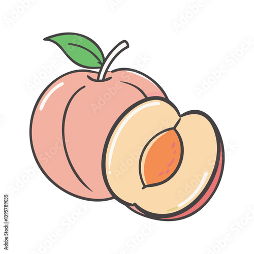 nectarine fruit icon, nectarine fruit vector illustration-simple illustration of nectarine fruit, perfect for nectarine fruit logos and icons