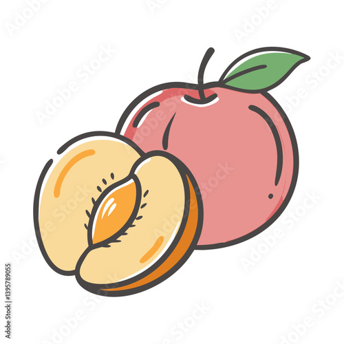 nectarine fruit icon, nectarine fruit vector illustration-simple illustration of nectarine fruit, perfect for nectarine fruit logos and icons