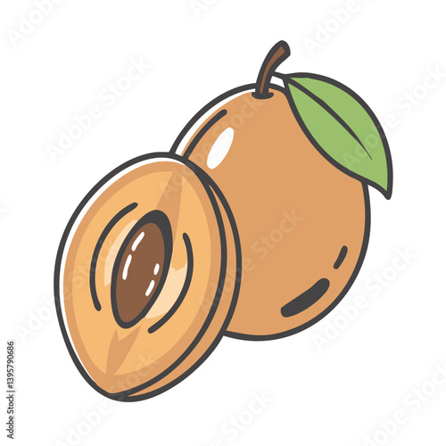 sapodilla fruit icon, sapodilla fruit vector illustration-simple illustration of sapodilla fruit, perfect for sapodilla fruit logos and icons
