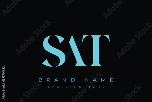 SAT abstract letter logo design. This logo is designed by three abstract letters.