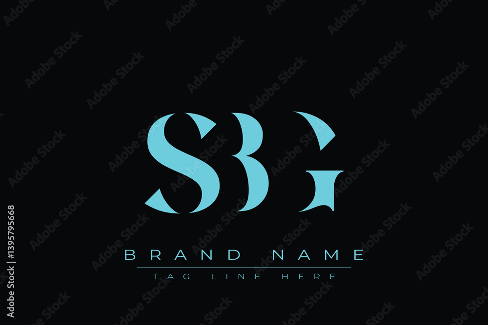 Fototapeta premium SBG abstract letter logo design. This logo is designed by three abstract letters.
