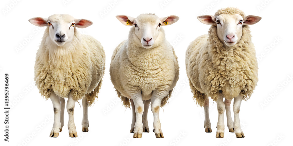 Fototapeta premium sheep-set isolated on white background PNG
