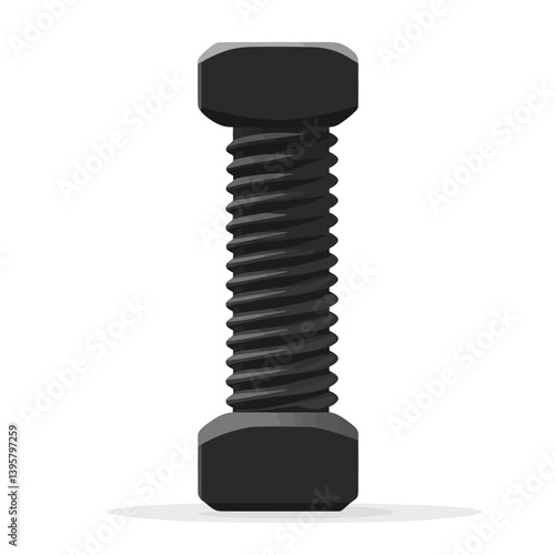 black screw isolated on white