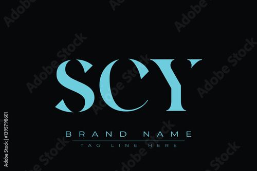 SCY abstract letter logo design. This logo is designed by three abstract letters.