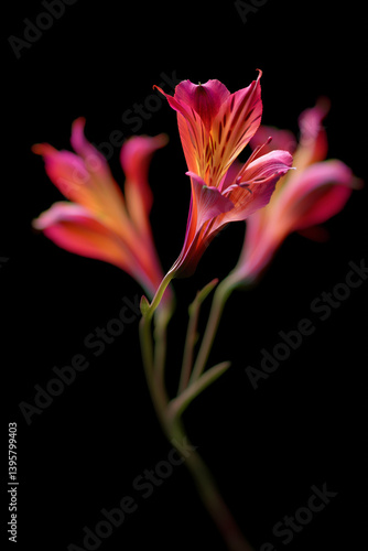 Stunning flame lily with vibrant red colors