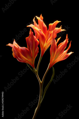 Stunning flame lily with vibrant red colors