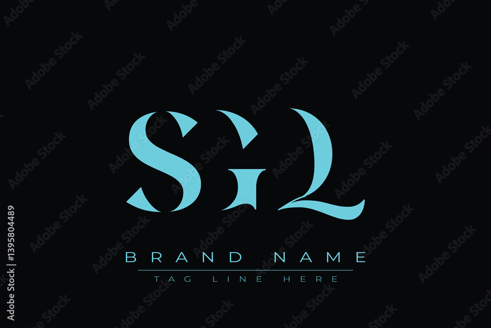 Fototapeta premium SGQ abstract letter logo design. This logo is designed by three abstract letters.