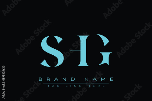 SHG abstract letter logo design. This logo is designed by three abstract letters.