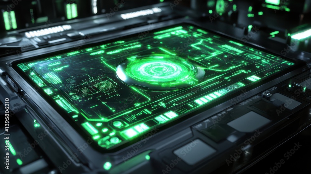 Holographic Quantum Interface with Vibrant Glowing Holographic Quantum Interface with Vibrant Glowing