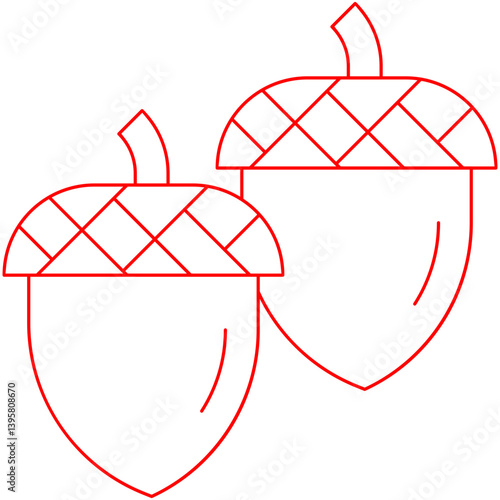 Oak Seeds single vector illustration icon