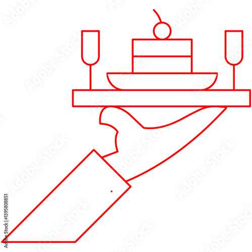 Serve Dinner single vector illustration icon