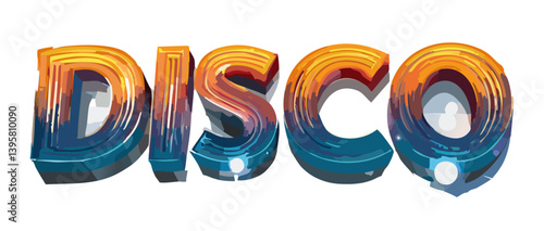 Obraz na płótnie 3d render old 80s Disco Music Text Vector Art design w salonie