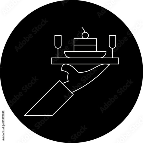 Serve Dinner single vector illustration icon
