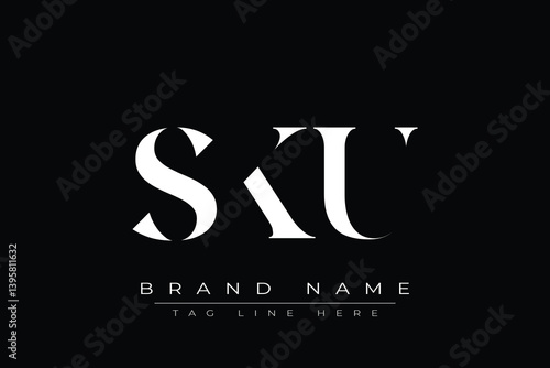 SKU abstract letter logo design. This logo is designed by three abstract letters.