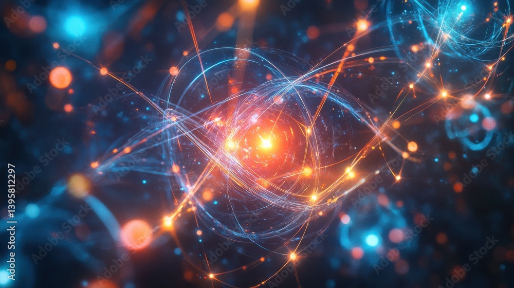 Fototapeta premium Quantum System Illuminated by Floating Qubits and Berries - Standard v2 6x