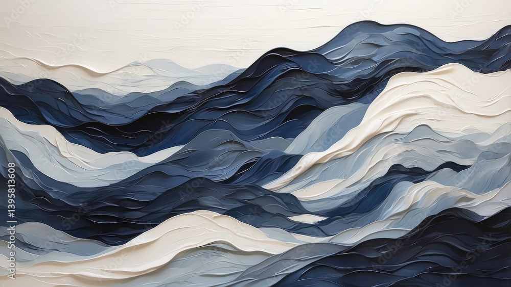 custom made wallpaper toronto digitalAbstract image featuring flowing, undulating curves in varying shades of blue