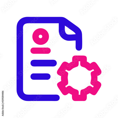 Icon representing project overview with settings gear  