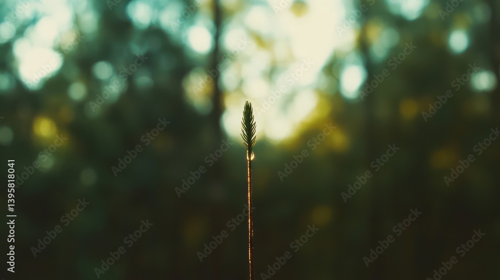 Fototapeta premium Blurred forest plant stem