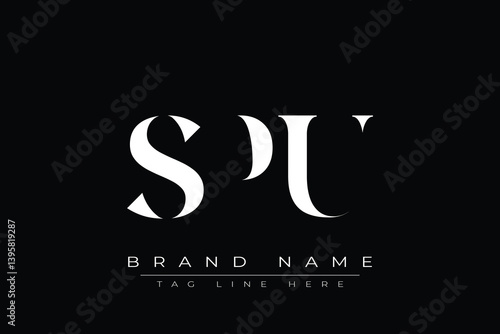 SPU abstract letter logo design. This logo is designed by three abstract letters.