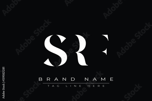 SRF abstract letter logo design. This logo is designed by three abstract letters.