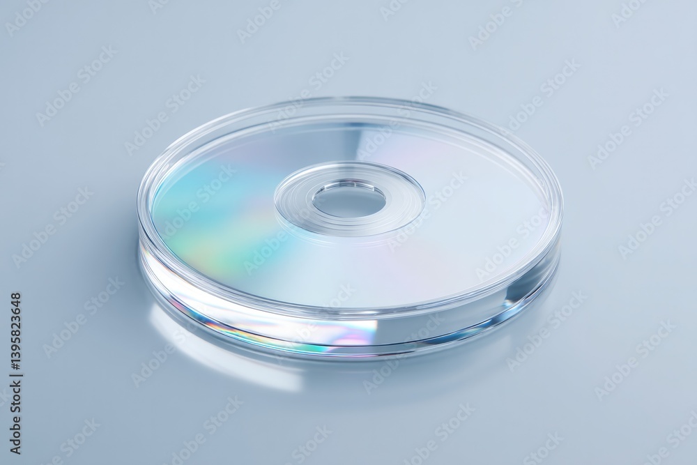 lone cd rests delicately on smooth reflective surface lone cd rests delicately on smooth reflective surface