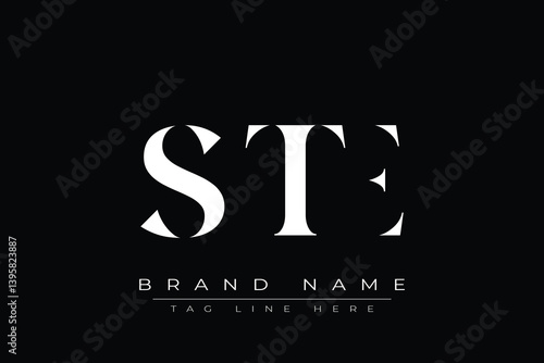 STE abstract letter logo design. This logo is designed by three abstract letters.