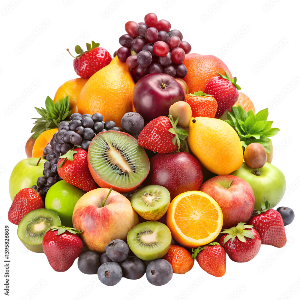 Mixed fruits isolated on transparent background
Mixed fruits isolated on transparent background