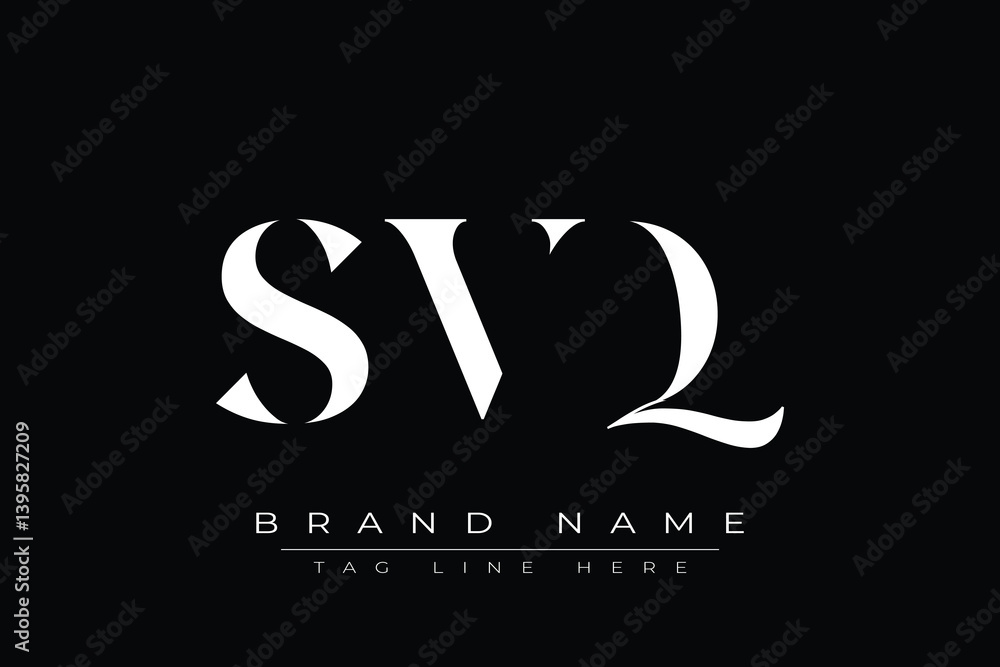 Fototapeta premium SVQ abstract letter logo design. This logo is designed by three abstract letters.