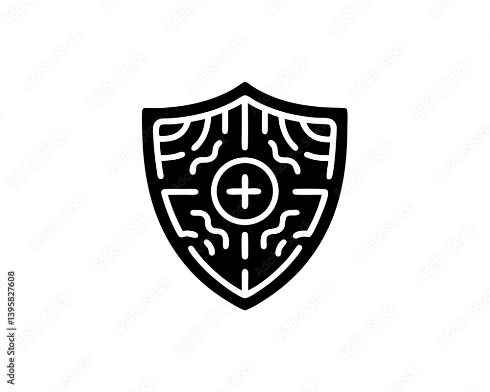 creative details Health Shield Icon Vector Illustration creative details Health Shield Icon Vector Illustration