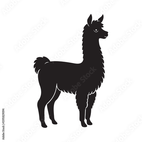 Alpaca Silhouette Graphic for Wildlife and Nature Themes
