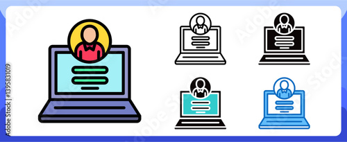 User Login, Hybrid Work Multi Style Design Vector Concept