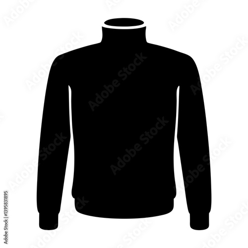 Black turtleneck sweater long sleeve pullover apparel clothing fashion icon design graphic illustration